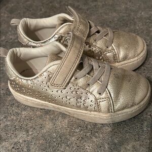 Geox Metallic Kids Sneakers with Floral Design